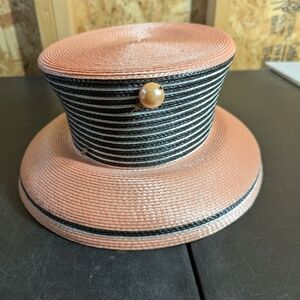 Cato Pink and Black Striped Women's Hat
